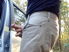 Outside By My Car I Needed To Stretch My Cock...