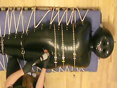 Rubber, ropes, massager and enjoying...