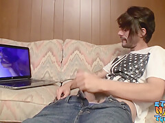 Skinny Straight Thug Jerks Off While Watching Internet Porn...