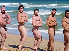Muscle men nude beach...
