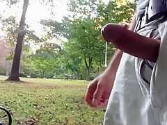 Public jerking off at the park...