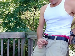 Jerking Off By The Creek On A Pier Verbal In My Wifebeater And Boxers...