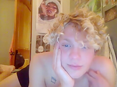 Curly haired blond lad wanking boys...