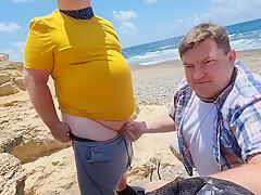 Sex public beach daddy...