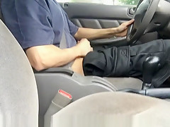 First outdoor vid; jerking in public while driving, almost caught