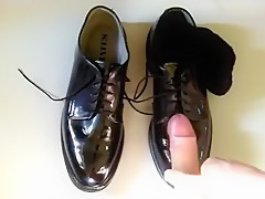 Cum on uniform high gloss shoe...