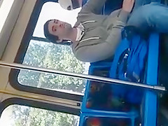  A Str8 Stud Masturbating On The Bus...