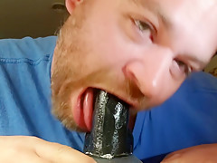 Black Dildo Deepthroat - Extreme deepthroat a big black dildo! Gay Porn Video - TheGay.com