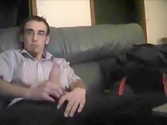 Geeky Guy Jacking Off After Work...
