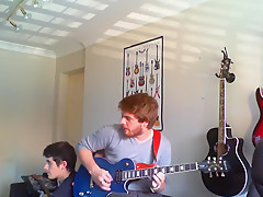 Sexy hunk plays guitar and strips...